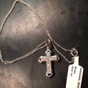 Diamond cross necklace